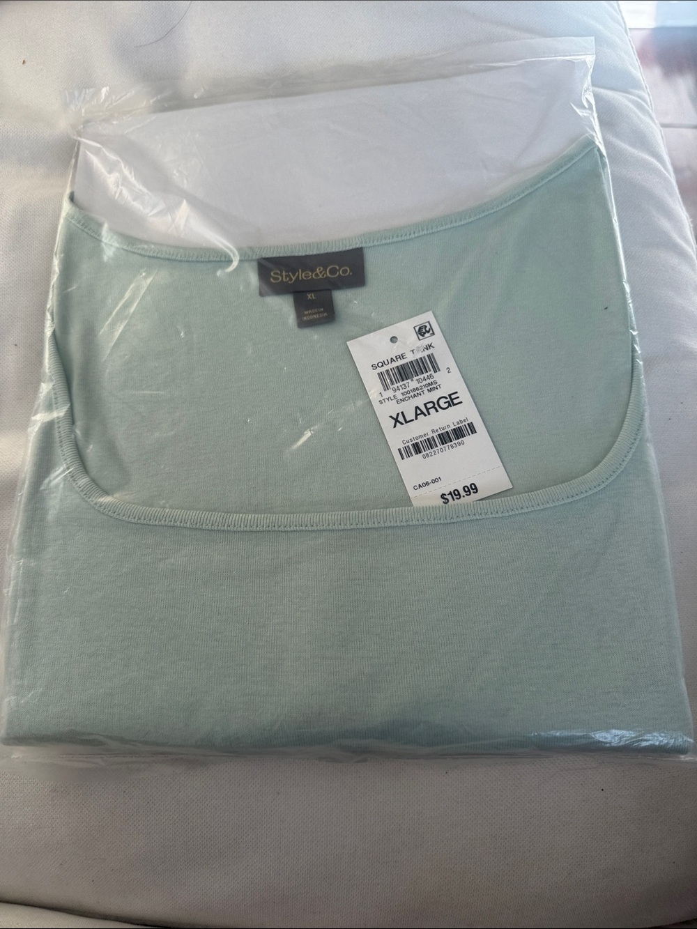 Style & Co. Square Neck Tank - Mint